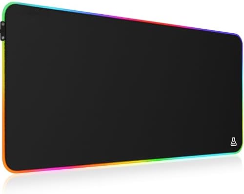 Tapis de Souris Gaming G-Lab Rubidium – XL 450×400 mm, Surface Antidérapante, Rétroéclairage RGB, Résistant à l’Eau – Compatible Souris Optique/Laser