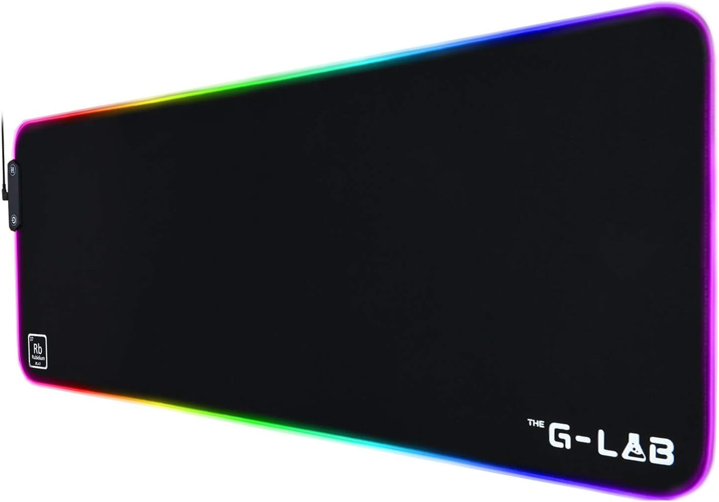 Tapis de Souris Gaming G-Lab Rubidium – XL 450×400 mm, Surface Antidérapante, Rétroéclairage RGB, Résistant à l’Eau – Compatible Souris Optique/Laser