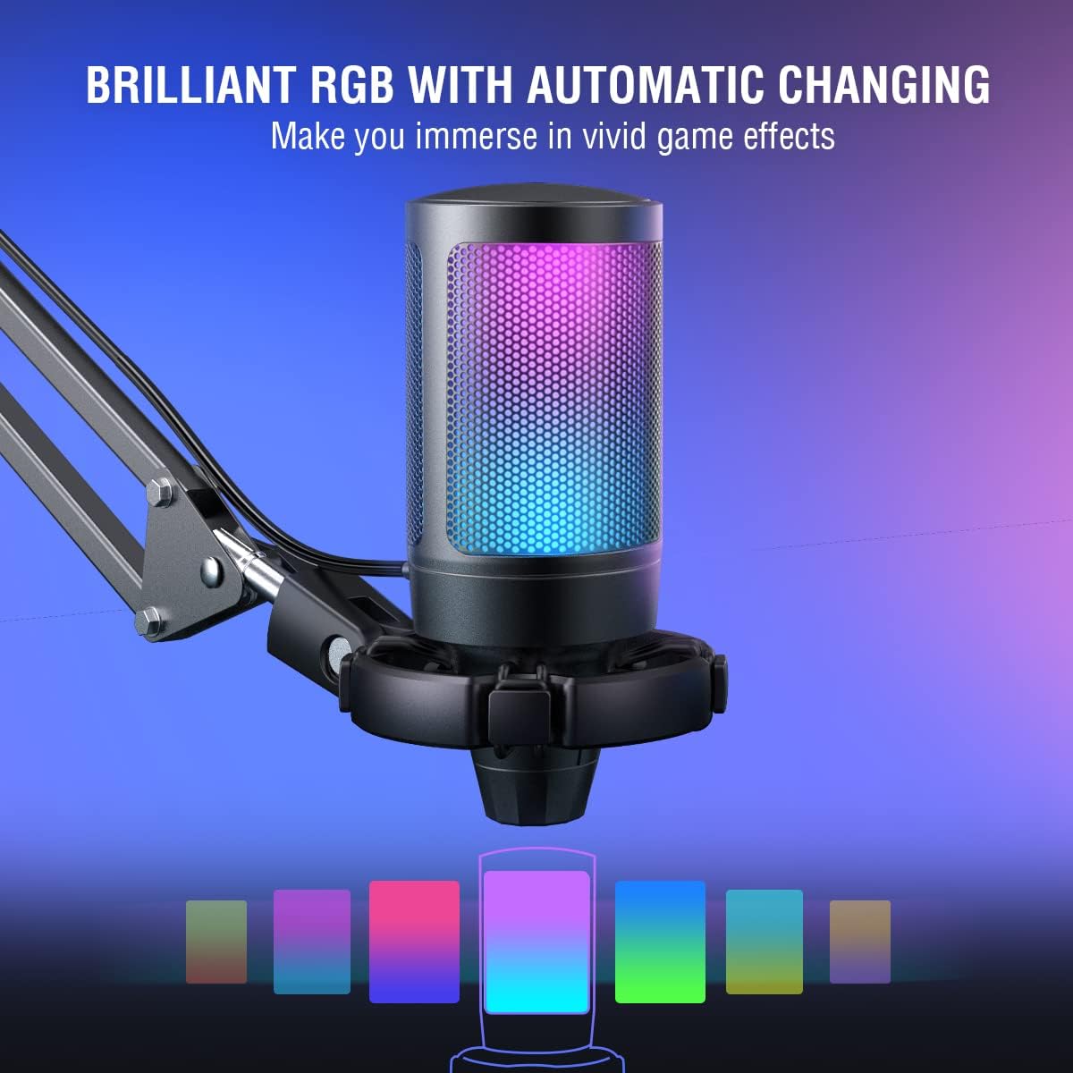 Microphone Gaming FIFINE K688 – USB & XLR, Micro à Condensateur Cardioïde avec Contrôle de Gain et Mute, Idéal Streaming, Podcast, PC/Mac