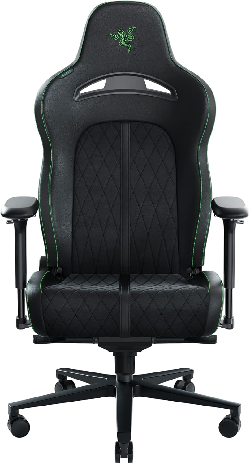 Razer Iskur – Chaise Gaming Premium avec Soutien Lombaire Intégré, Rembourrage en Mousse Haute Densité, Finition Cuir Synthétique Multicouche