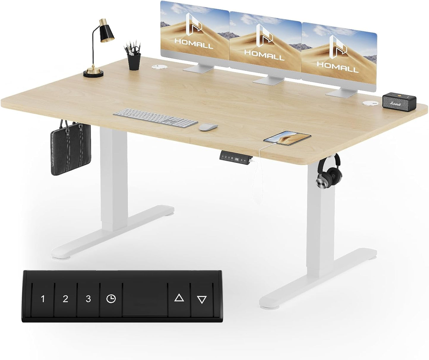 Bureau Gaming Électrique Homall – Réglable en Hauteur avec Moteur Silencieux – Fonction Anti-Collision – Surface 120 x 60 cm – Design Ergonomique RGB