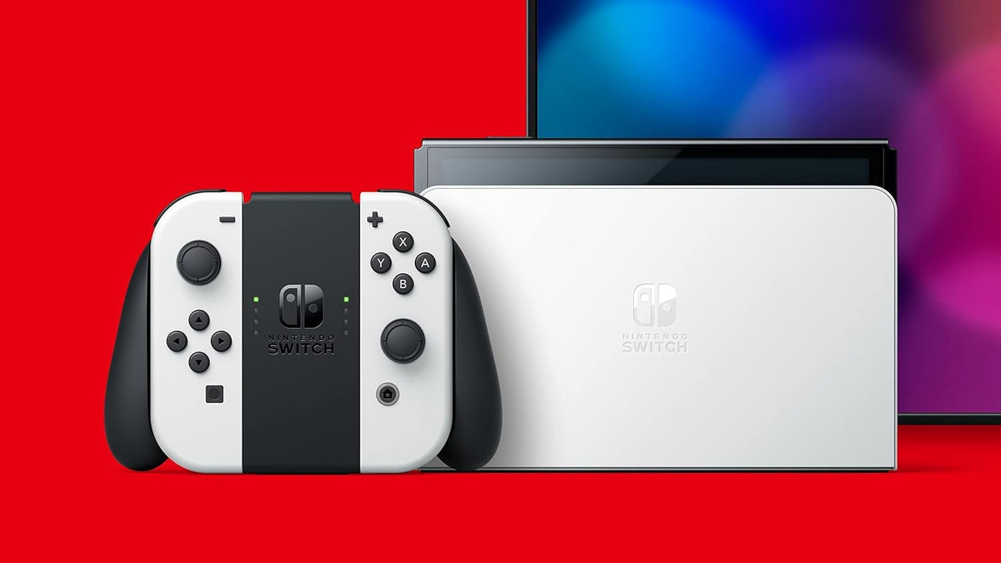 Console Nintendo Switch OLED – Modèle Blanc – Station d’accueil + Joy-Con – Écran 7" OLED