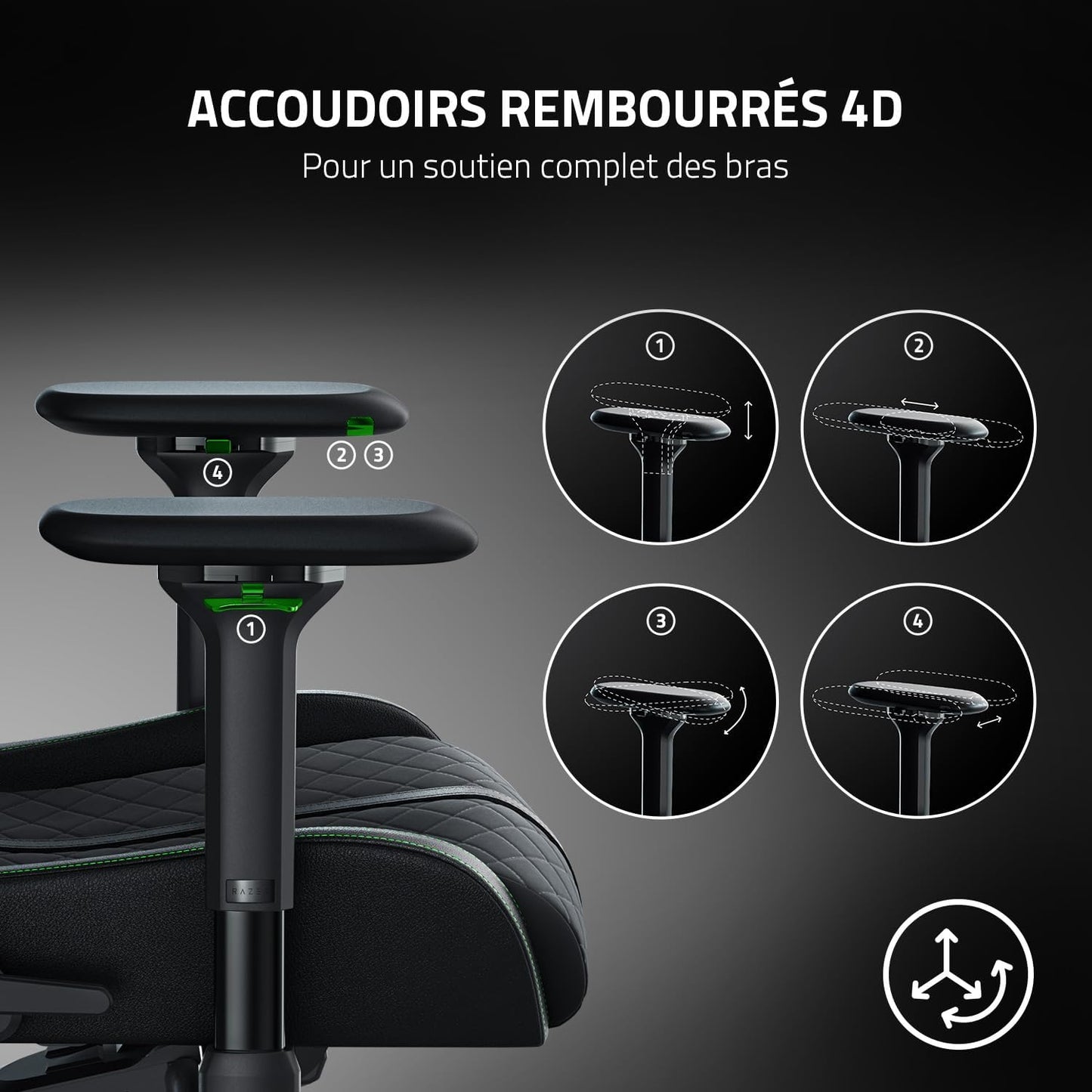 Razer Iskur – Chaise Gaming Premium avec Soutien Lombaire Intégré, Rembourrage en Mousse Haute Densité, Finition Cuir Synthétique Multicouche