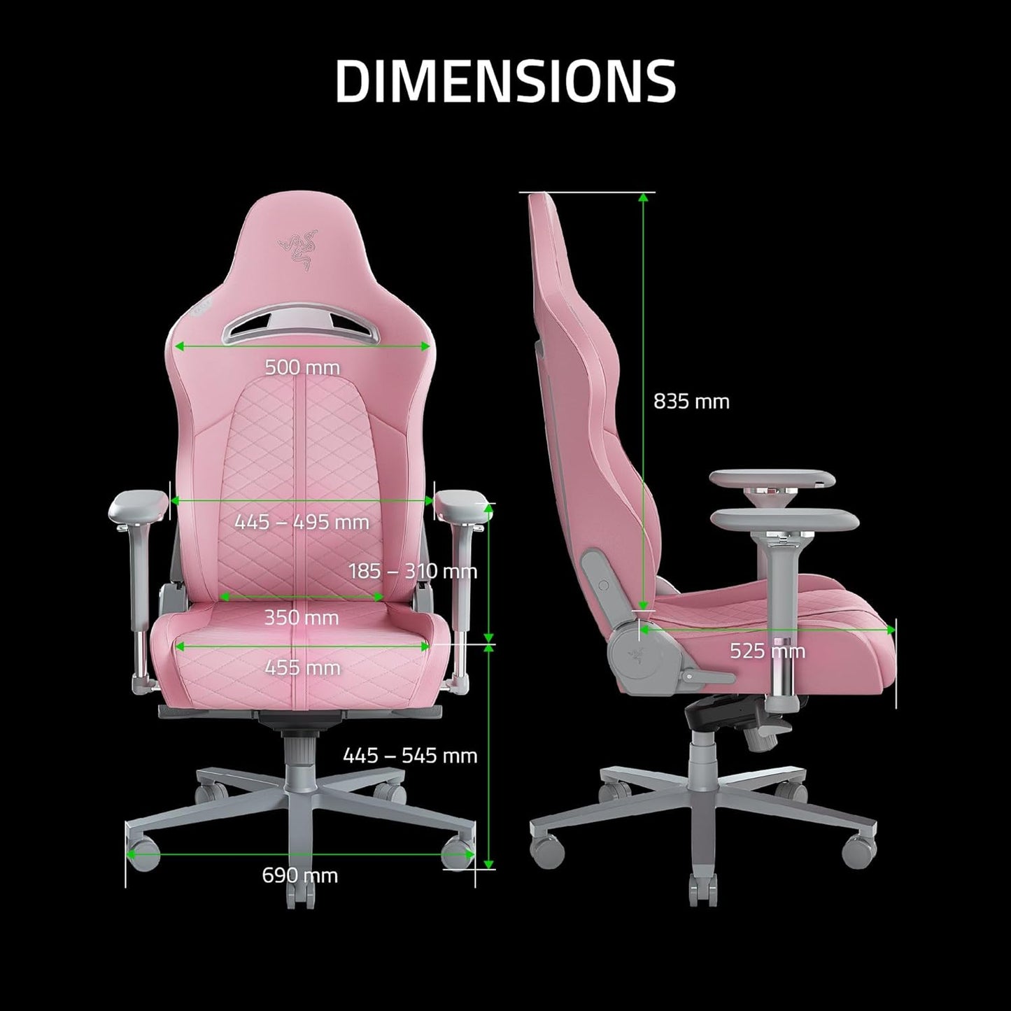 Razer Iskur – Chaise Gaming Premium avec Soutien Lombaire Intégré, Rembourrage en Mousse Haute Densité, Finition Cuir Synthétique Multicouche