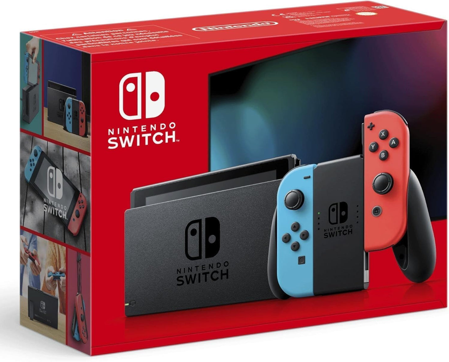 Nintendo Switch – Console Hybride avec Joy-Con Rouge Néon & Bleu – Modèle 2023 – Écran 6,2” HD – Station d’accueil incluse