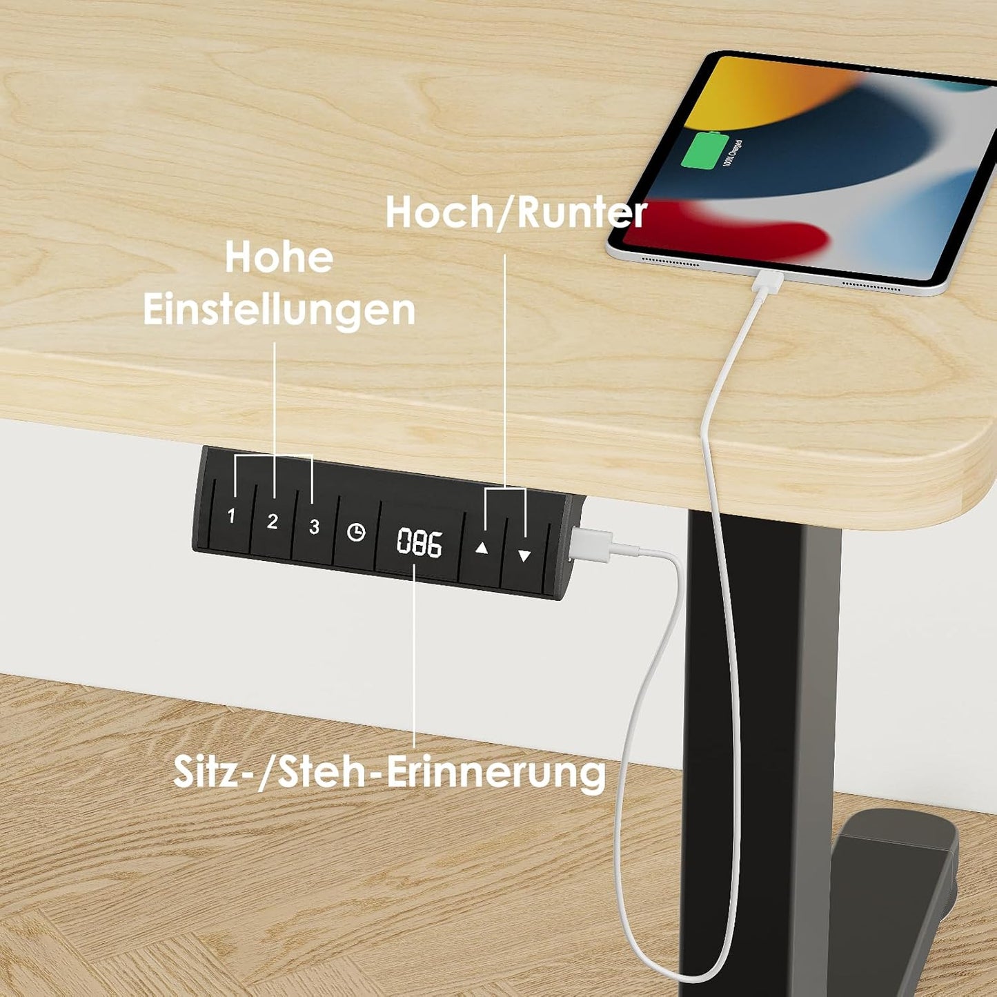 Bureau Gaming Électrique Homall – Réglable en Hauteur avec Moteur Silencieux – Fonction Anti-Collision – Surface 120 x 60 cm – Design Ergonomique RGB