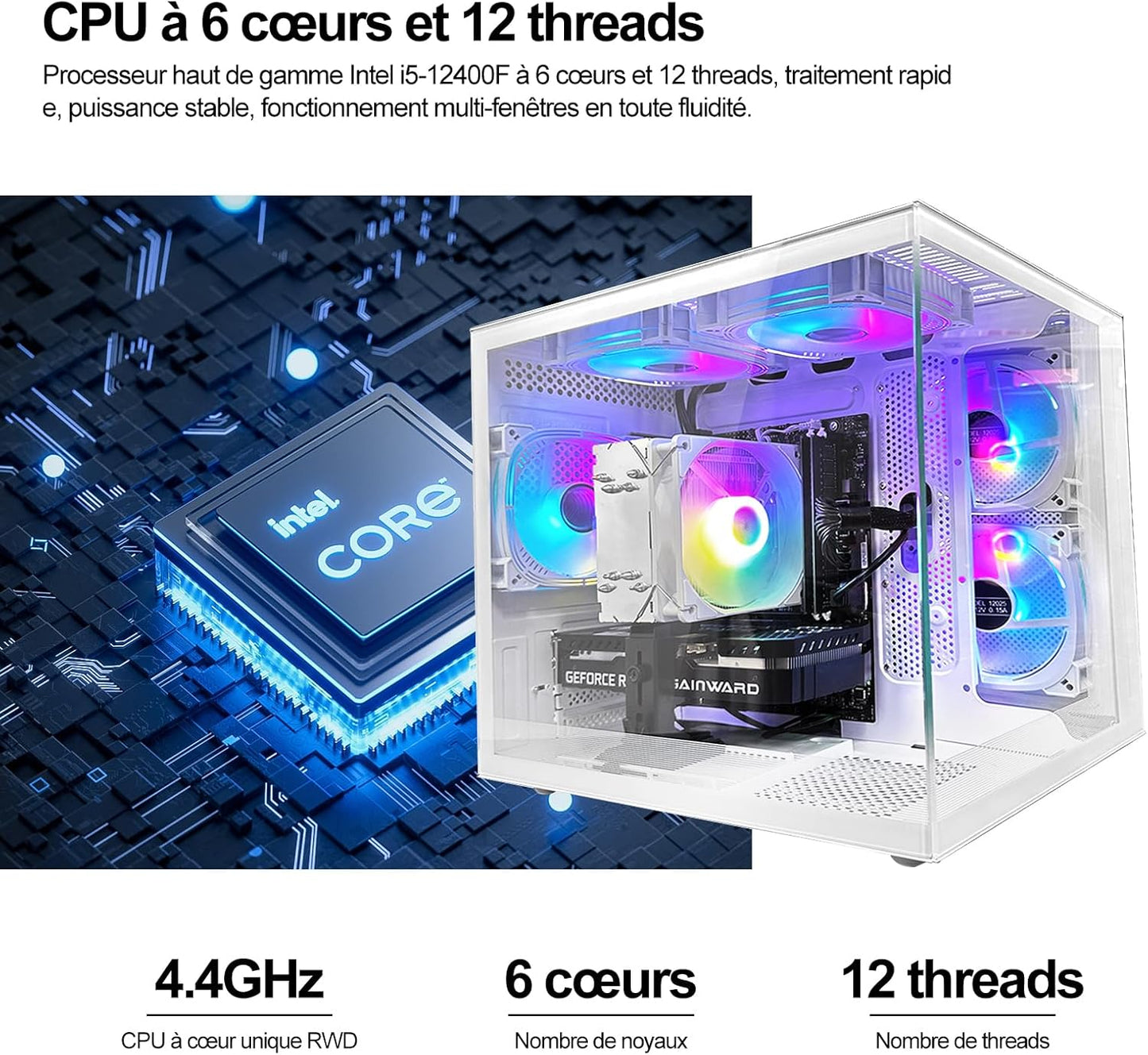 PC Gamer SUEVERY – Intel Core i7, 16 Threads, 32 Go RAM, SSD 1 To, GTX 1060, Windows 11 – Tour Gaming Multitâche Haute Performance