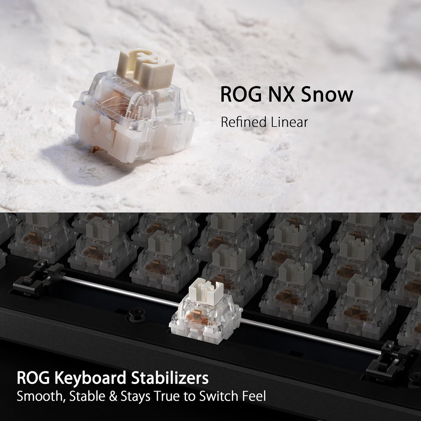 Clavier Gaming ASUS ROG Strix Scope II 96 Wireless – Mécanique, Azerty, Switchs ROG NX, RGB, Tri-mode (2.4 GHz, Bluetooth, USB), Repose-Poignets Inclus