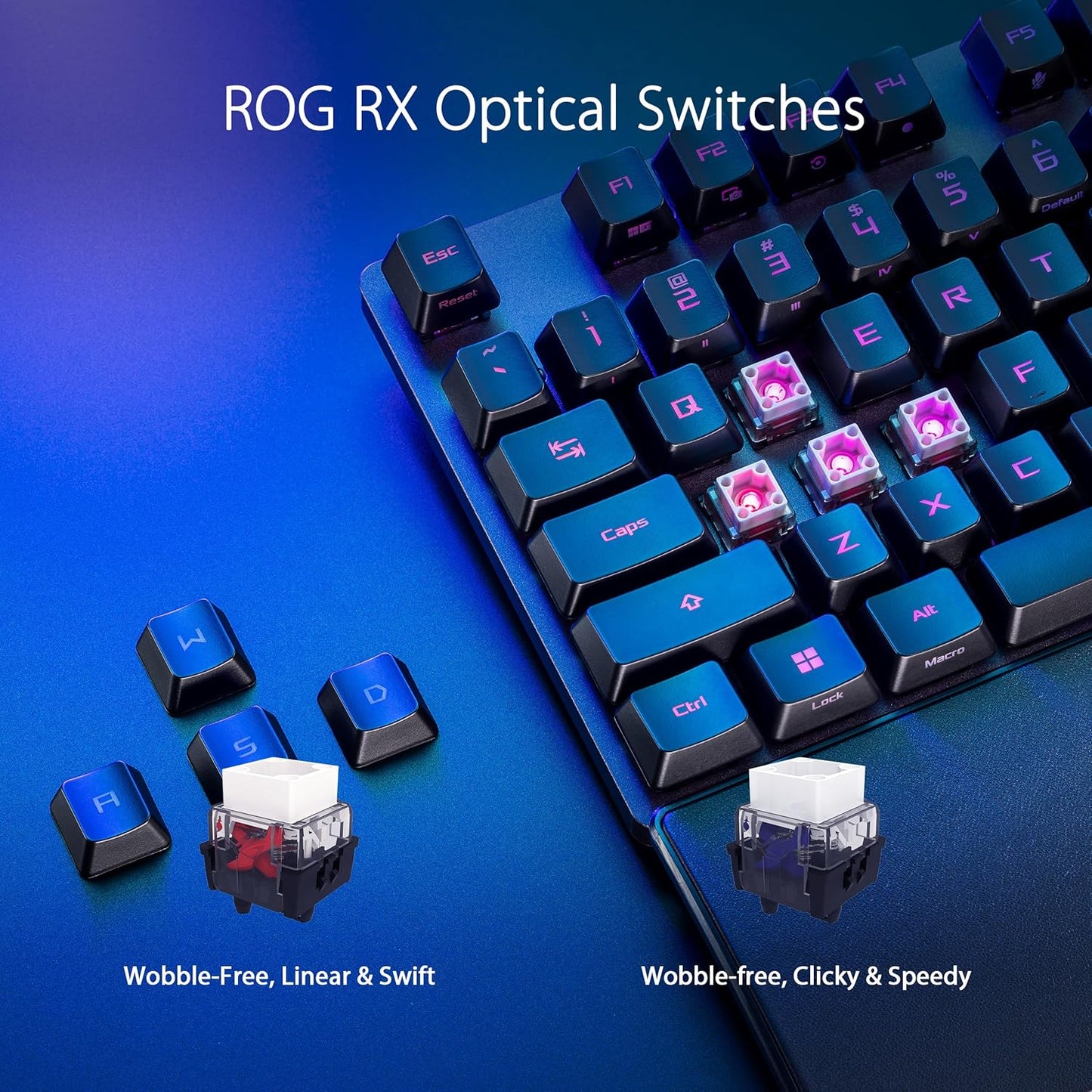 Clavier Gaming ASUS ROG Strix Scope II 96 Wireless – Mécanique, Azerty, Switchs ROG NX, RGB, Tri-mode (2.4 GHz, Bluetooth, USB), Repose-Poignets Inclus