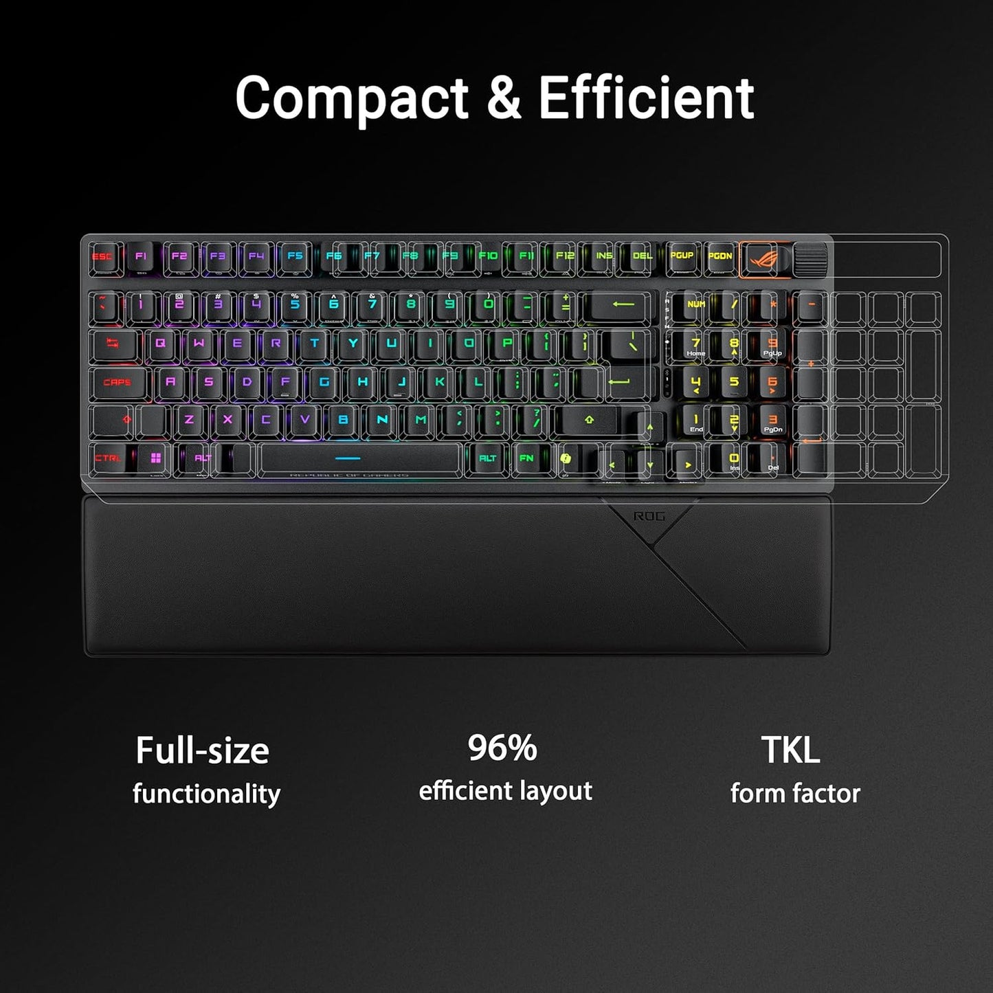 Clavier Gaming ASUS ROG Strix Scope II 96 Wireless – Mécanique, Azerty, Switchs ROG NX, RGB, Tri-mode (2.4 GHz, Bluetooth, USB), Repose-Poignets Inclus
