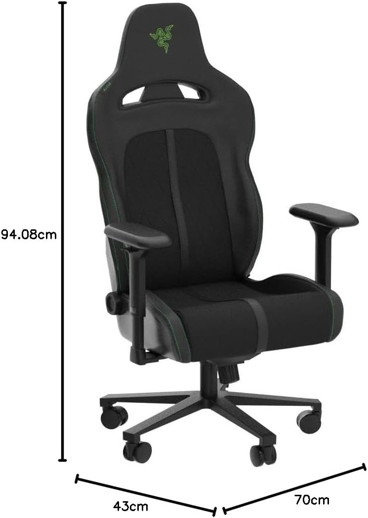 Razer Iskur – Chaise Gaming Premium avec Soutien Lombaire Intégré, Rembourrage en Mousse Haute Densité, Finition Cuir Synthétique Multicouche