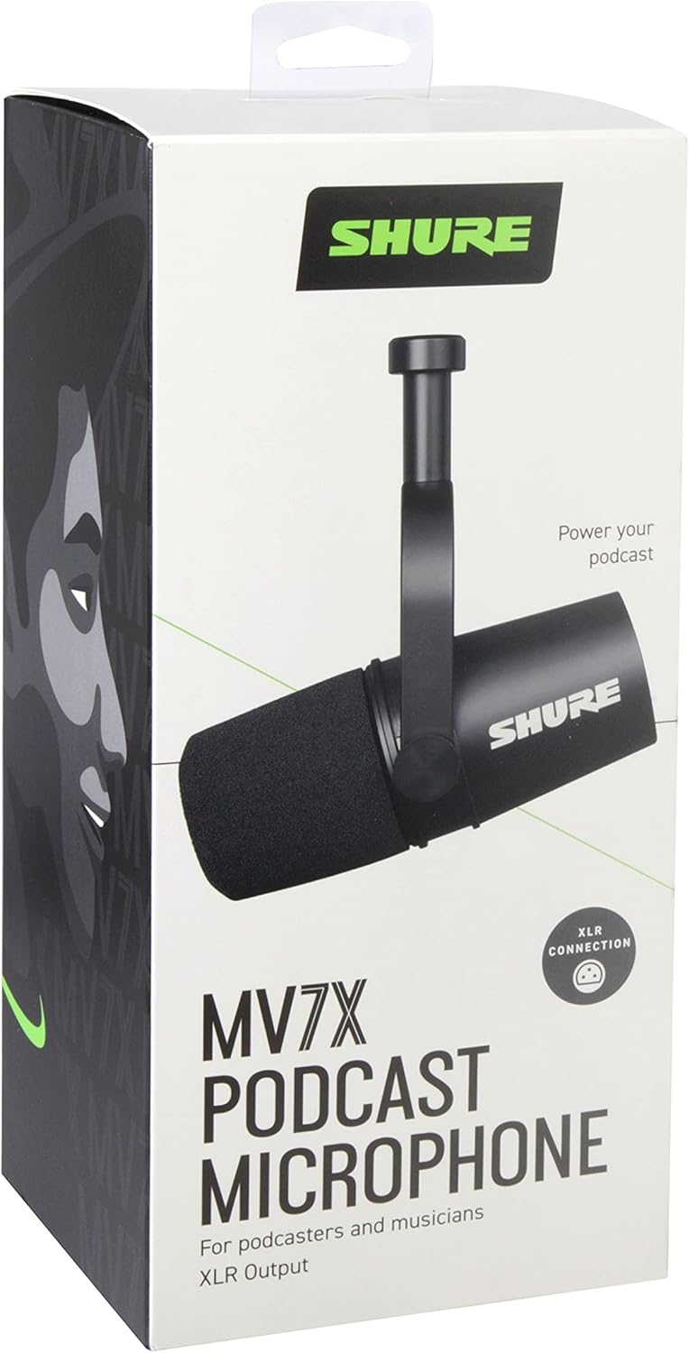 Microphone SHURE MV7 – USB & XLR, Micro Dynamique pour Podcasting, Streaming & Enregistrement – Technologie Voice Isolation & Contrôle Tactile