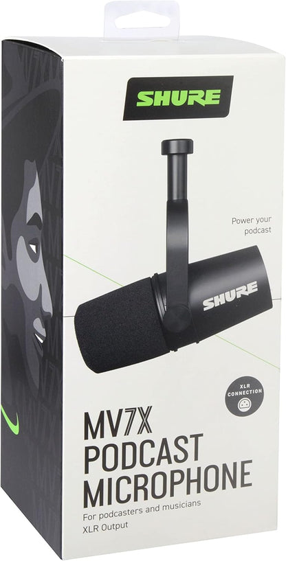 Microphone SHURE MV7 – USB & XLR, Micro Dynamique pour Podcasting, Streaming & Enregistrement – Technologie Voice Isolation & Contrôle Tactile