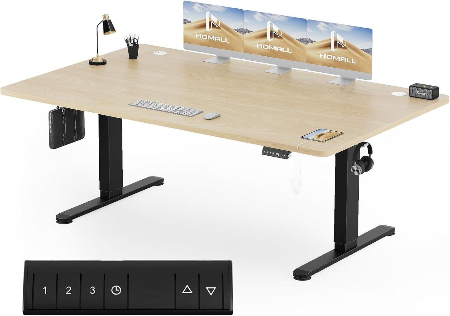 Bureau Gaming Électrique Homall – Réglable en Hauteur avec Moteur Silencieux – Fonction Anti-Collision – Surface 120 x 60 cm – Design Ergonomique RGB