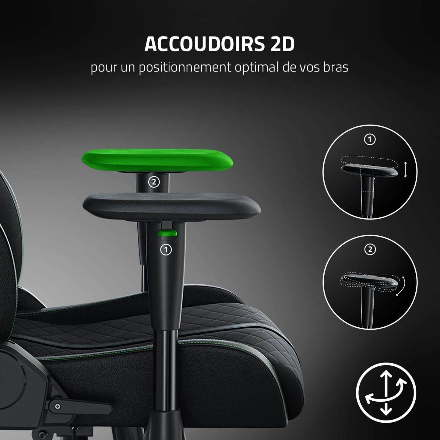Razer Iskur – Chaise Gaming Premium avec Soutien Lombaire Intégré, Rembourrage en Mousse Haute Densité, Finition Cuir Synthétique Multicouche