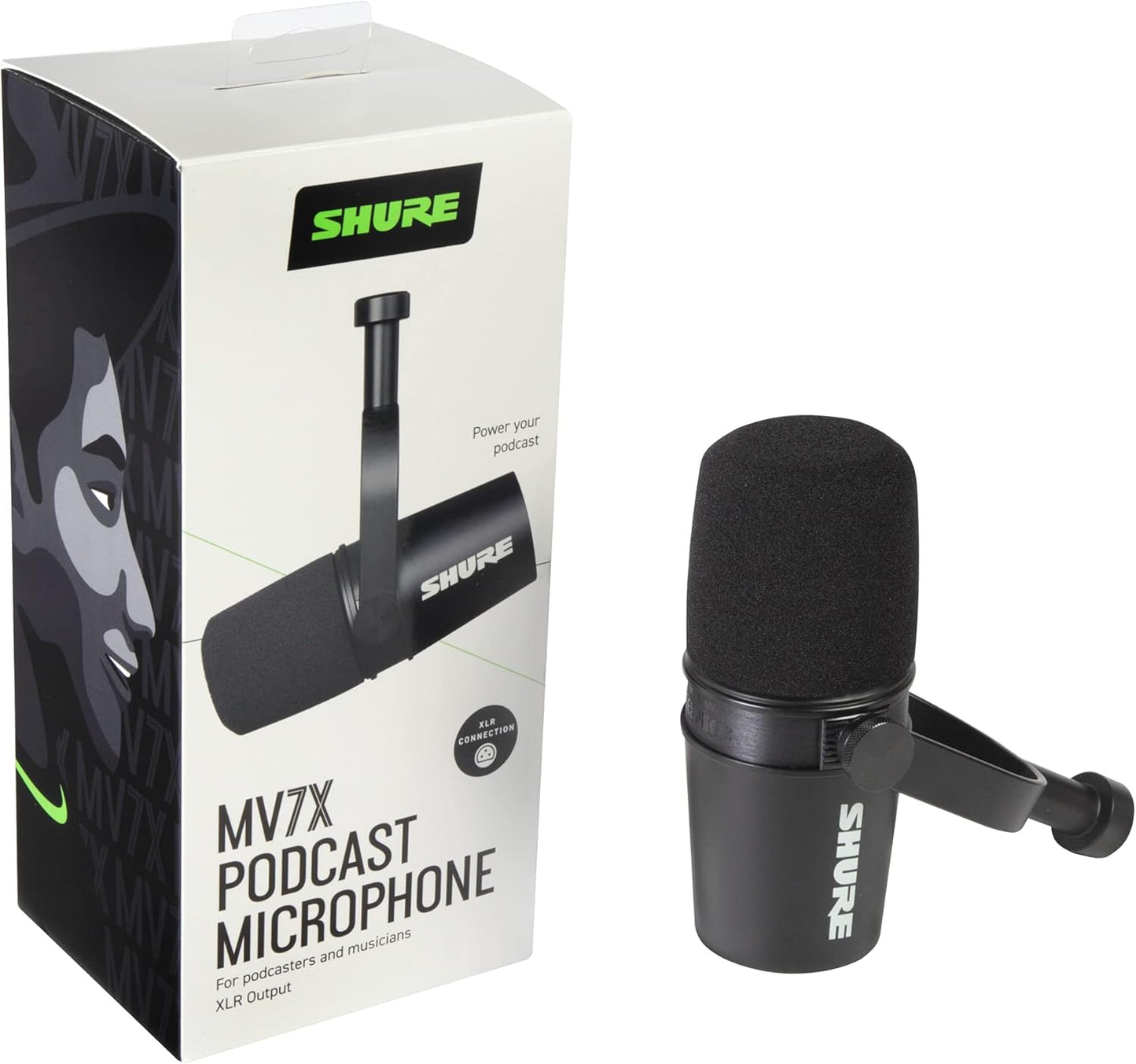 Microphone SHURE MV7 – USB & XLR, Micro Dynamique pour Podcasting, Streaming & Enregistrement – Technologie Voice Isolation & Contrôle Tactile