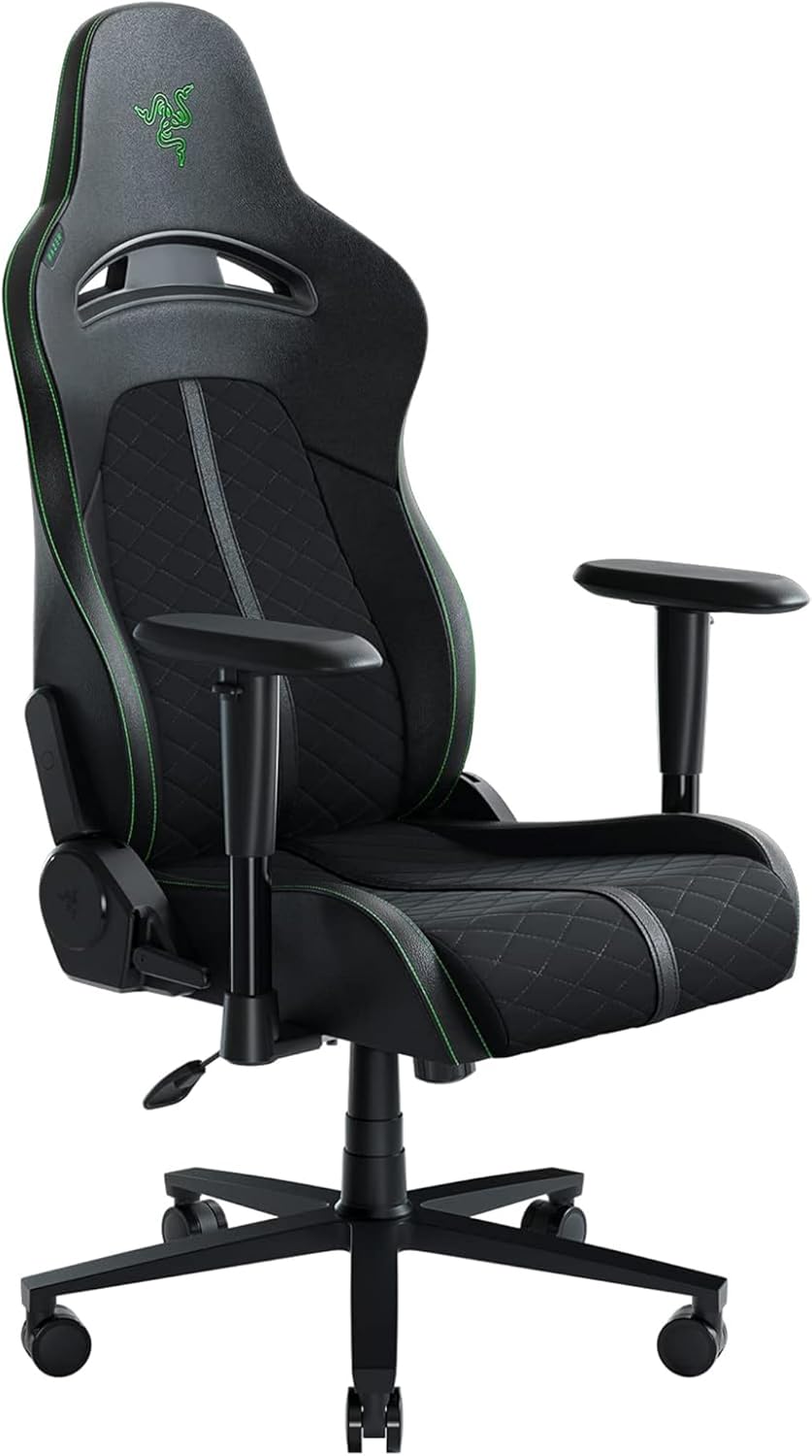 Razer Iskur – Chaise Gaming Premium avec Soutien Lombaire Intégré, Rembourrage en Mousse Haute Densité, Finition Cuir Synthétique Multicouche