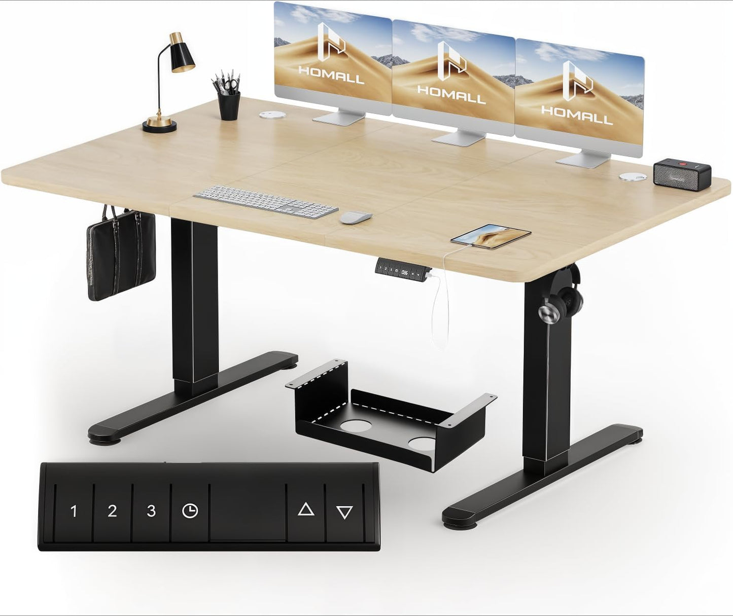 Bureau Gaming Électrique Homall – Réglable en Hauteur avec Moteur Silencieux – Fonction Anti-Collision – Surface 120 x 60 cm – Design Ergonomique RGB