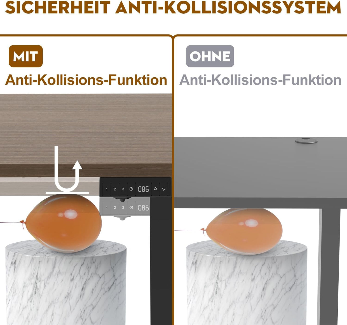 Bureau Gaming Électrique Homall – Réglable en Hauteur avec Moteur Silencieux – Fonction Anti-Collision – Surface 120 x 60 cm – Design Ergonomique RGB