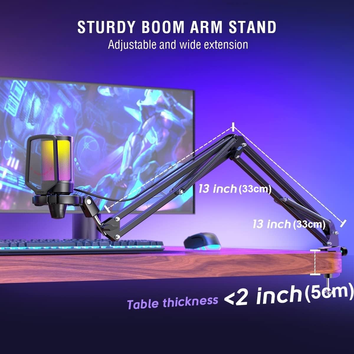 Microphone Gaming FIFINE K688 – USB & XLR, Micro à Condensateur Cardioïde avec Contrôle de Gain et Mute, Idéal Streaming, Podcast, PC/Mac