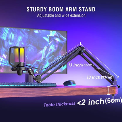 Microphone Gaming FIFINE K688 – USB & XLR, Micro à Condensateur Cardioïde avec Contrôle de Gain et Mute, Idéal Streaming, Podcast, PC/Mac