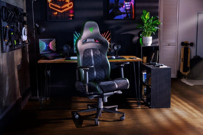 Razer Iskur – Chaise Gaming Premium avec Soutien Lombaire Intégré, Rembourrage en Mousse Haute Densité, Finition Cuir Synthétique Multicouche