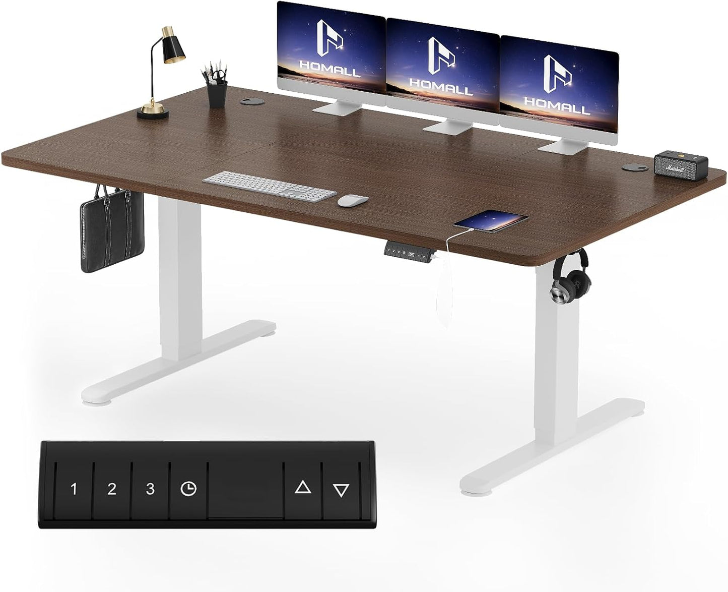Bureau Gaming Électrique Homall – Réglable en Hauteur avec Moteur Silencieux – Fonction Anti-Collision – Surface 120 x 60 cm – Design Ergonomique RGB