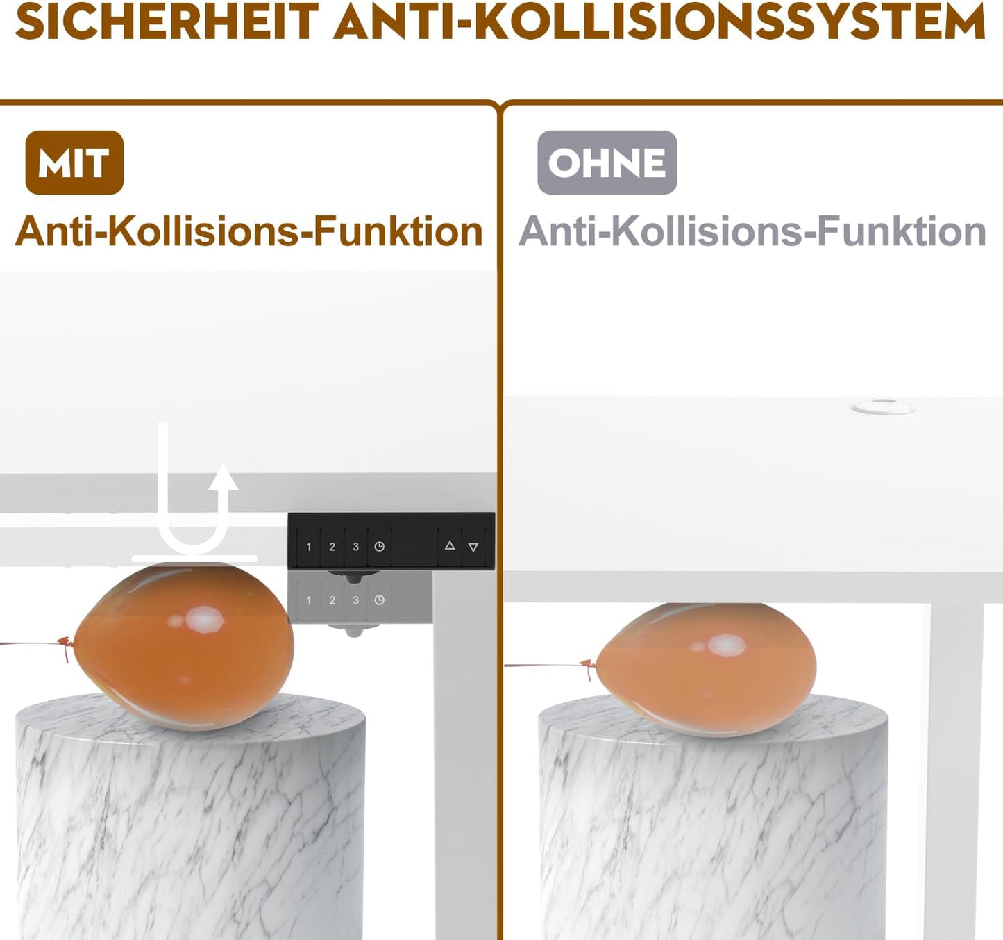 Bureau Gaming Électrique Homall – Réglable en Hauteur avec Moteur Silencieux – Fonction Anti-Collision – Surface 120 x 60 cm – Design Ergonomique RGB