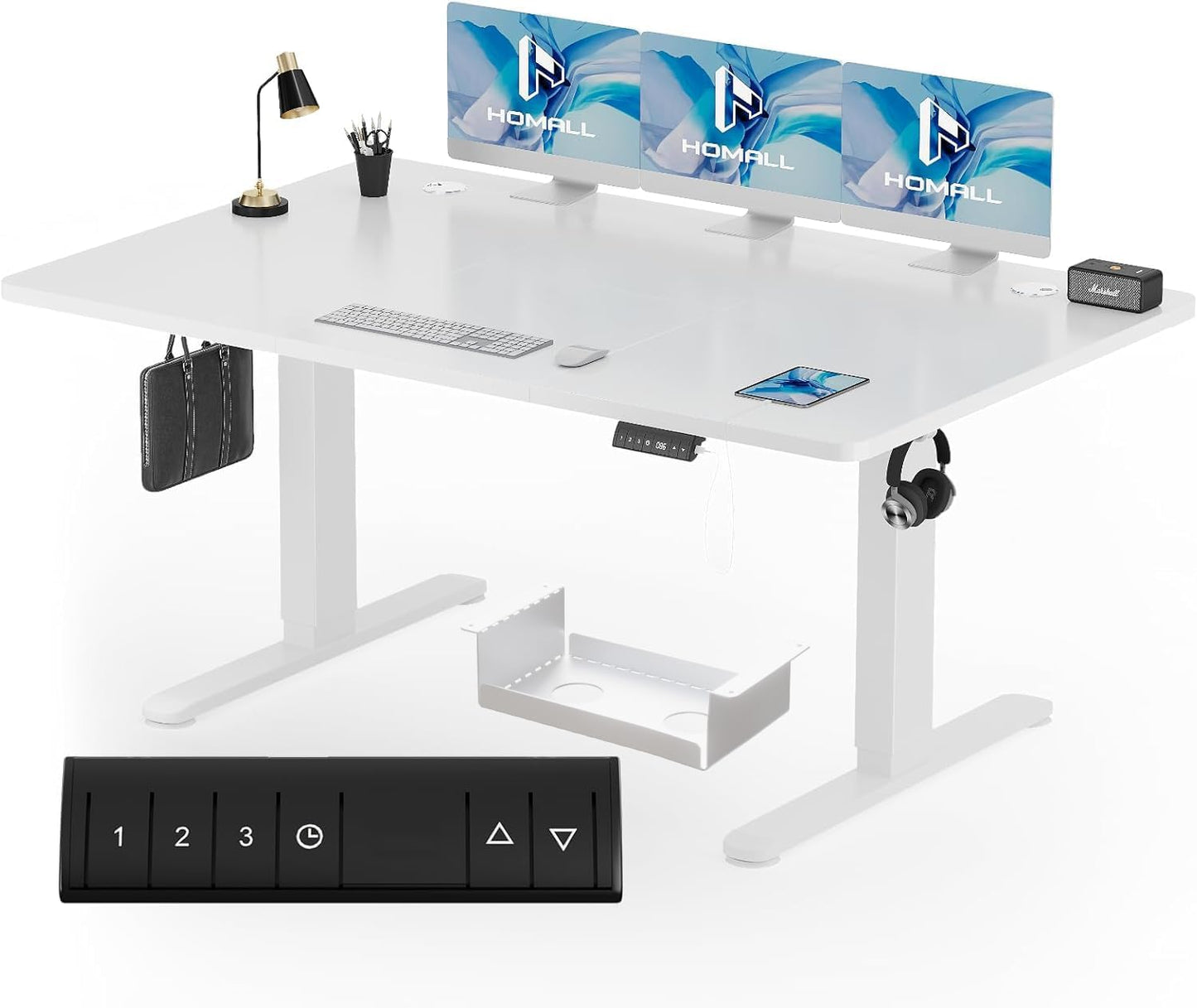 Bureau Gaming Électrique Homall – Réglable en Hauteur avec Moteur Silencieux – Fonction Anti-Collision – Surface 120 x 60 cm – Design Ergonomique RGB