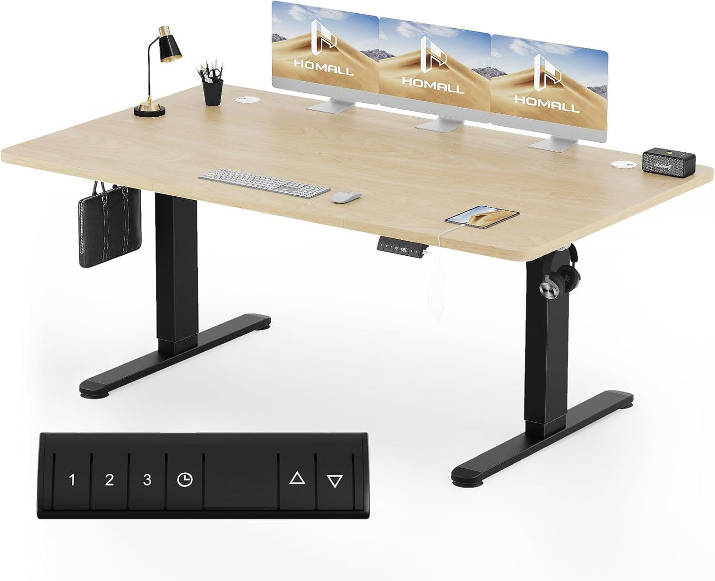 Bureau Gaming Électrique Homall – Réglable en Hauteur avec Moteur Silencieux – Fonction Anti-Collision – Surface 120 x 60 cm – Design Ergonomique RGB
