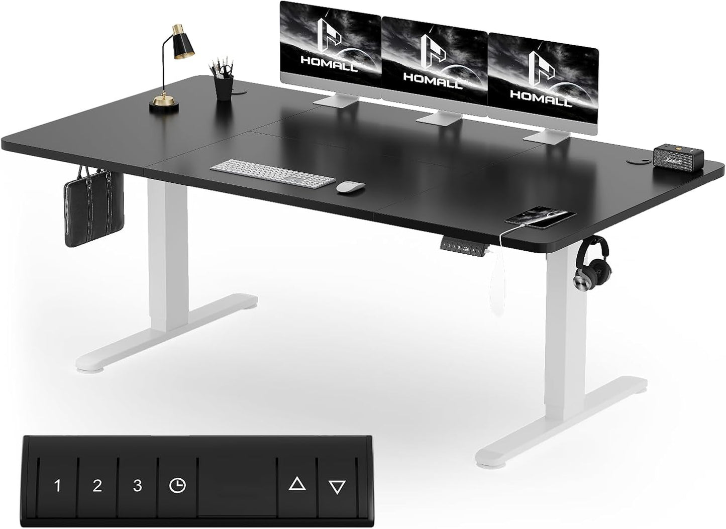Bureau Gaming Électrique Homall – Réglable en Hauteur avec Moteur Silencieux – Fonction Anti-Collision – Surface 120 x 60 cm – Design Ergonomique RGB