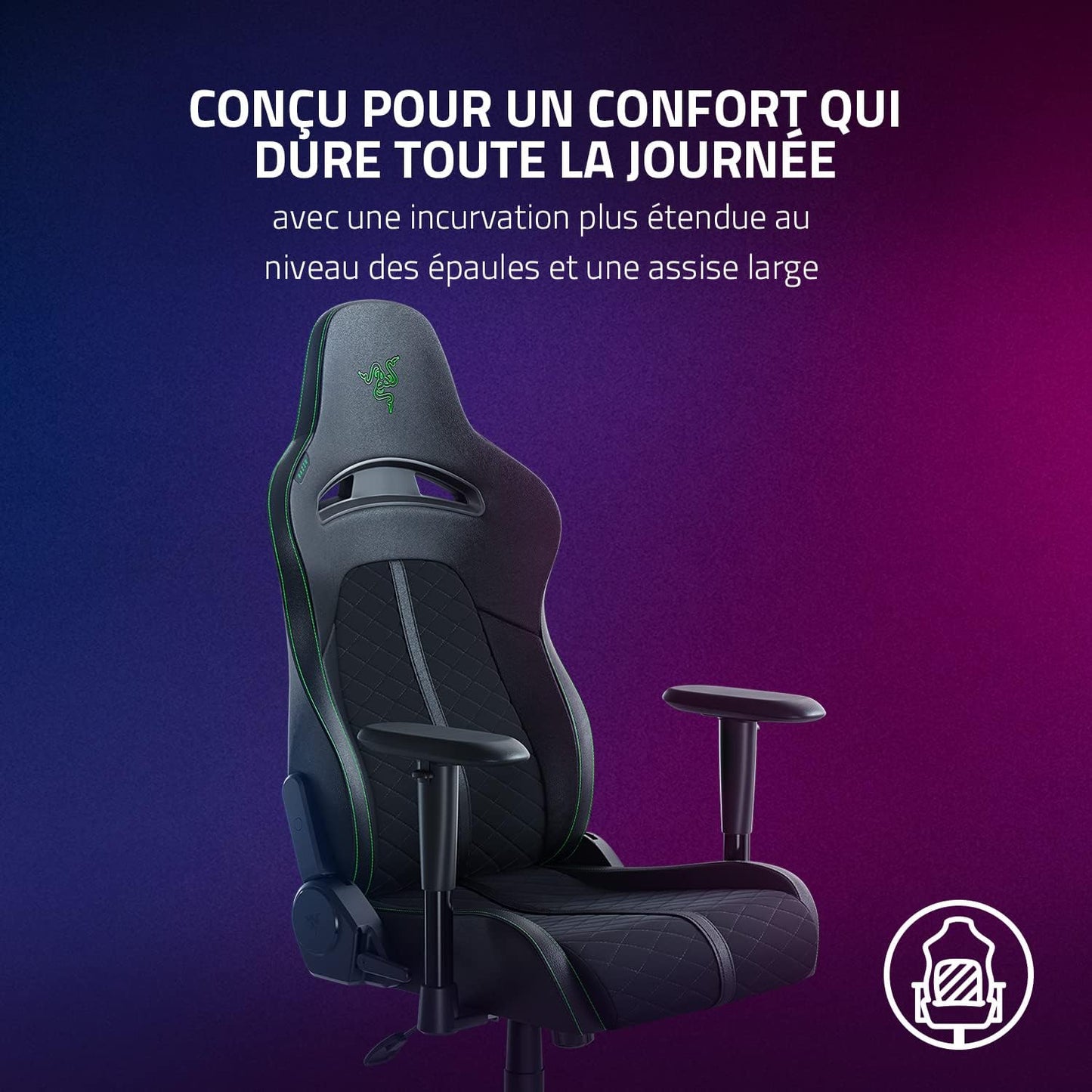 Razer Iskur – Chaise Gaming Premium avec Soutien Lombaire Intégré, Rembourrage en Mousse Haute Densité, Finition Cuir Synthétique Multicouche
