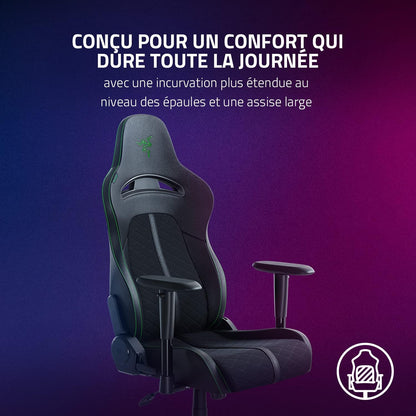 Razer Iskur – Chaise Gaming Premium avec Soutien Lombaire Intégré, Rembourrage en Mousse Haute Densité, Finition Cuir Synthétique Multicouche