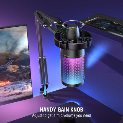 Microphone Gaming FIFINE K688 – USB & XLR, Micro à Condensateur Cardioïde avec Contrôle de Gain et Mute, Idéal Streaming, Podcast, PC/Mac