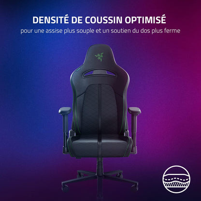 Razer Iskur – Chaise Gaming Premium avec Soutien Lombaire Intégré, Rembourrage en Mousse Haute Densité, Finition Cuir Synthétique Multicouche