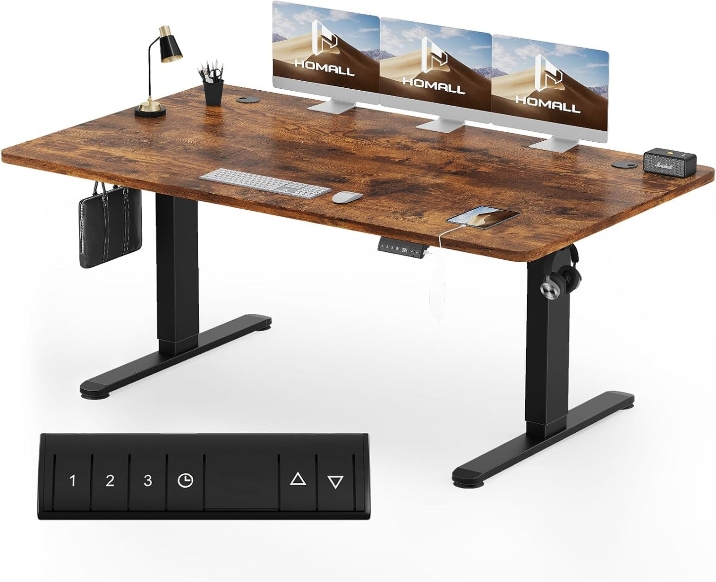 Bureau Gaming Électrique Homall – Réglable en Hauteur avec Moteur Silencieux – Fonction Anti-Collision – Surface 120 x 60 cm – Design Ergonomique RGB