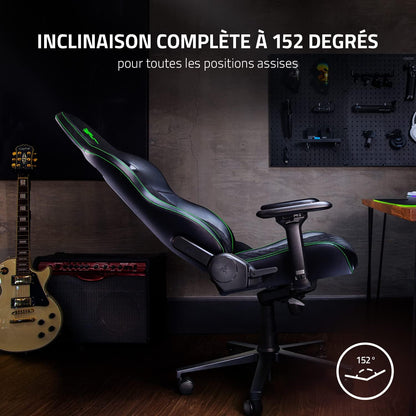 Razer Iskur – Chaise Gaming Premium avec Soutien Lombaire Intégré, Rembourrage en Mousse Haute Densité, Finition Cuir Synthétique Multicouche