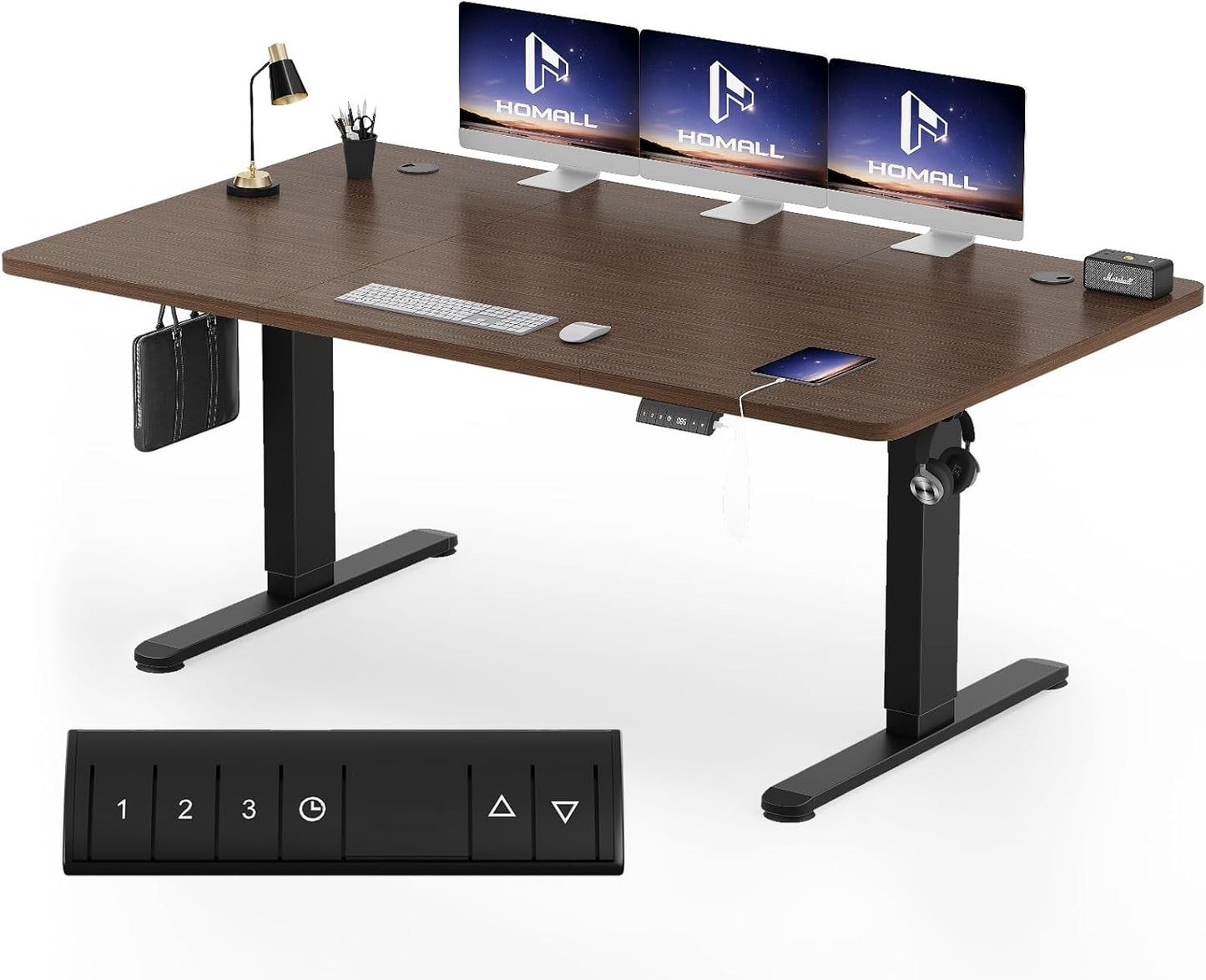 Bureau Gaming Électrique Homall – Réglable en Hauteur avec Moteur Silencieux – Fonction Anti-Collision – Surface 120 x 60 cm – Design Ergonomique RGB