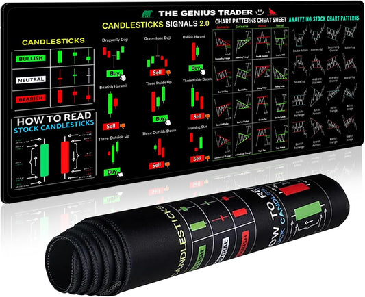 Tapis de Souris XXL YOUYIKE – Antidérapant et Imperméable – Design Trading & Crypto – 80×30 cm – Idéal Gamer, Bureau, Investisseur