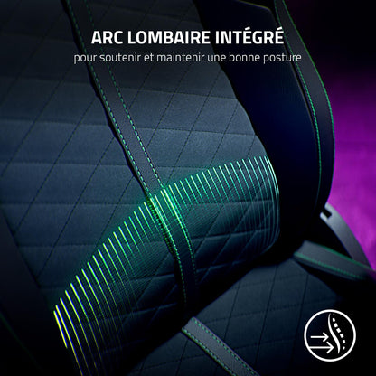 Razer Iskur – Chaise Gaming Premium avec Soutien Lombaire Intégré, Rembourrage en Mousse Haute Densité, Finition Cuir Synthétique Multicouche