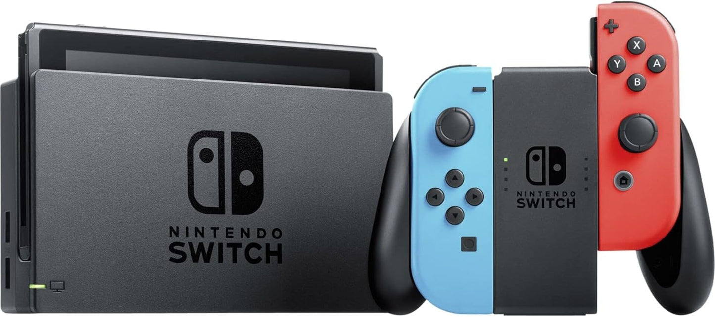 Nintendo Switch – Console Hybride avec Joy-Con Rouge Néon & Bleu – Modèle 2023 – Écran 6,2” HD – Station d’accueil incluse