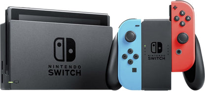 Nintendo Switch – Console Hybride avec Joy-Con Rouge Néon & Bleu – Modèle 2023 – Écran 6,2” HD – Station d’accueil incluse