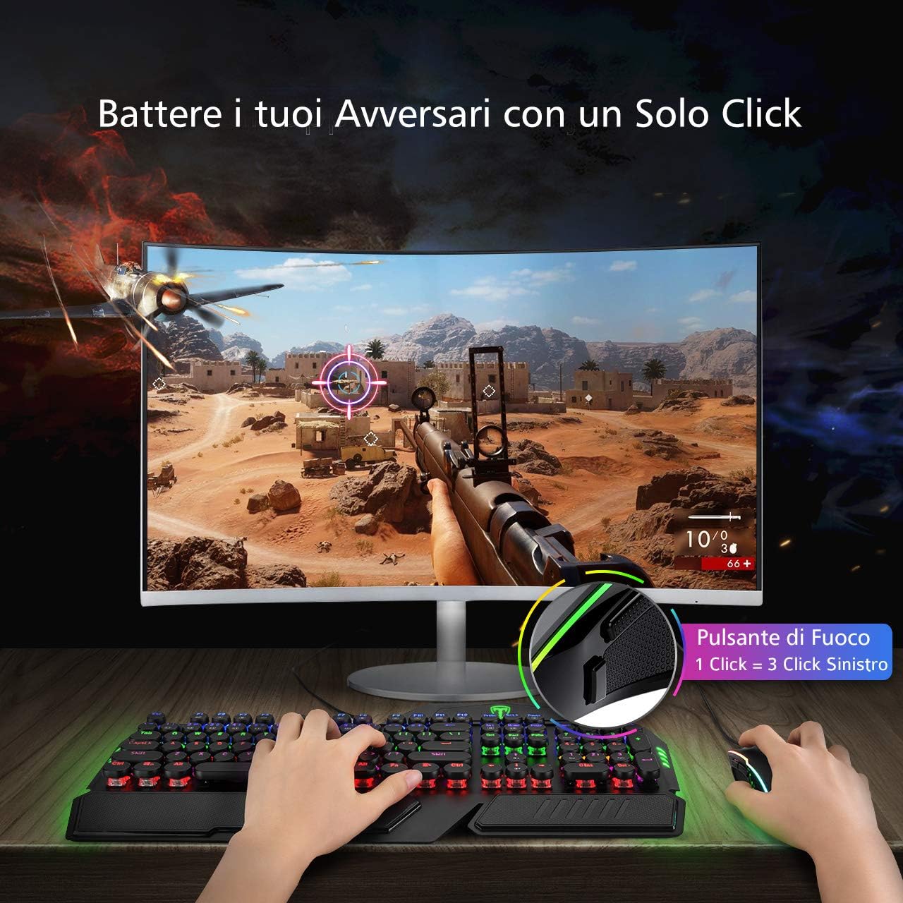 Souris Gaming Filaire RGB – Haute Précision 12400 DPI – 7 Boutons Programmables – Poids Ajustable – Ergonomique et Compatible Windows/Mac