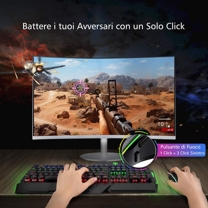 Souris Gaming Filaire RGB – Haute Précision 12400 DPI – 7 Boutons Programmables – Poids Ajustable – Ergonomique et Compatible Windows/Mac