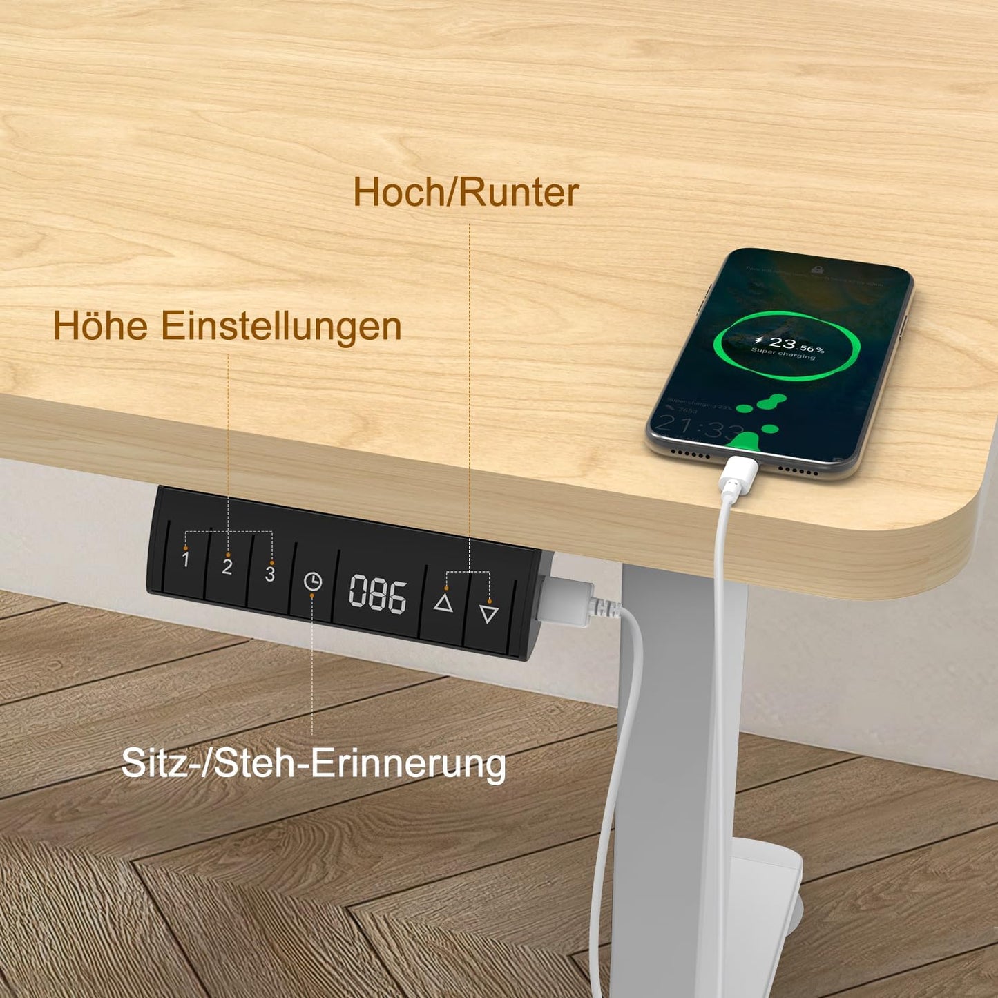 Bureau Gaming Électrique Homall – Réglable en Hauteur avec Moteur Silencieux – Fonction Anti-Collision – Surface 120 x 60 cm – Design Ergonomique RGB