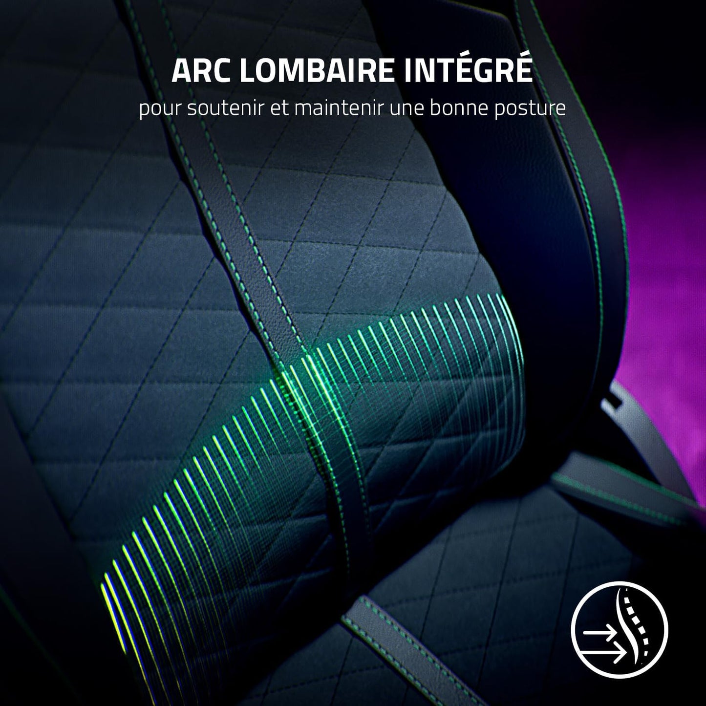 Razer Iskur – Chaise Gaming Premium avec Soutien Lombaire Intégré, Rembourrage en Mousse Haute Densité, Finition Cuir Synthétique Multicouche