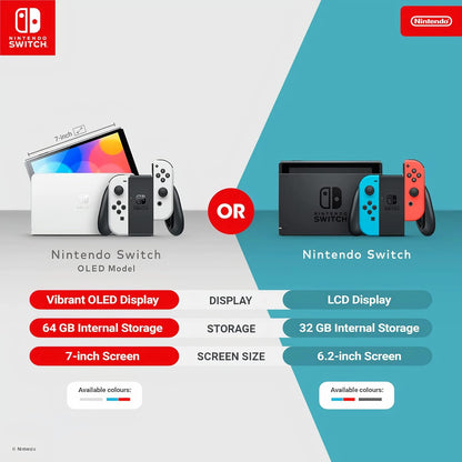 Console Nintendo Switch OLED – Modèle Blanc – Station d’accueil + Joy-Con – Écran 7" OLED