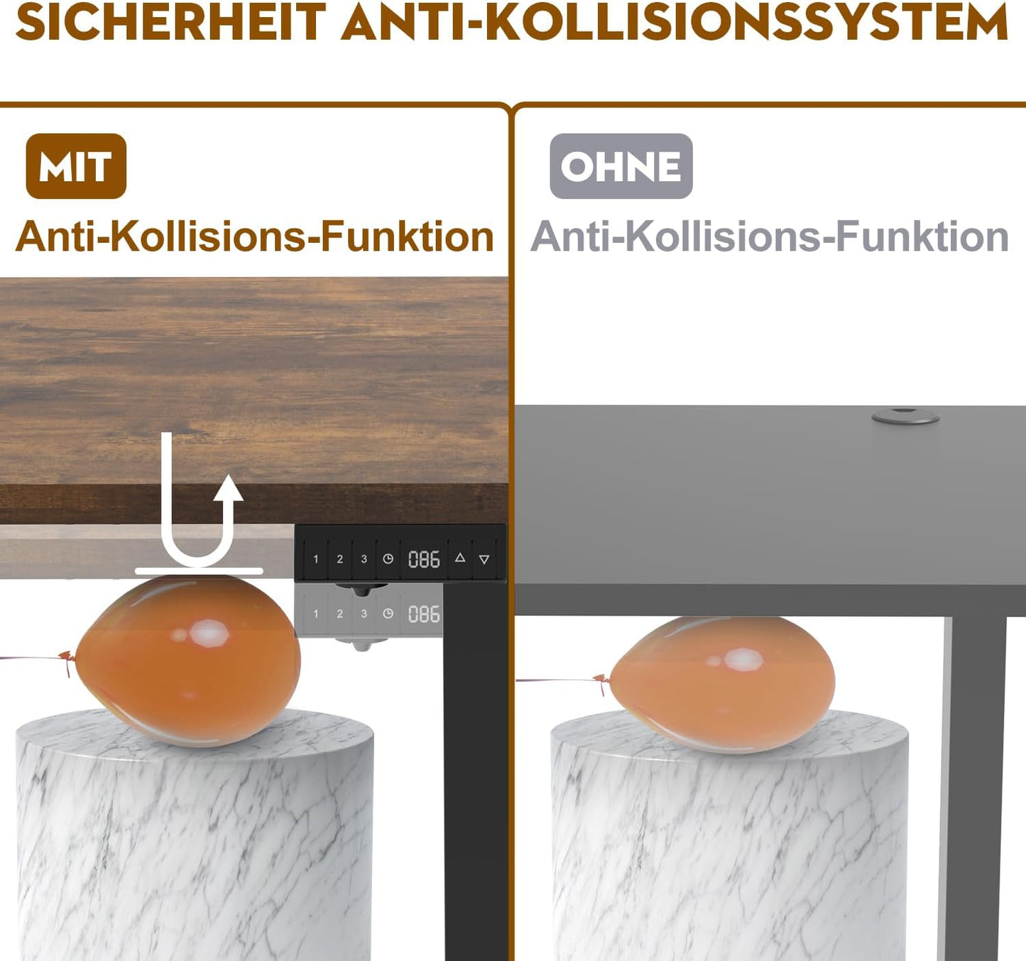 Bureau Gaming Électrique Homall – Réglable en Hauteur avec Moteur Silencieux – Fonction Anti-Collision – Surface 120 x 60 cm – Design Ergonomique RGB