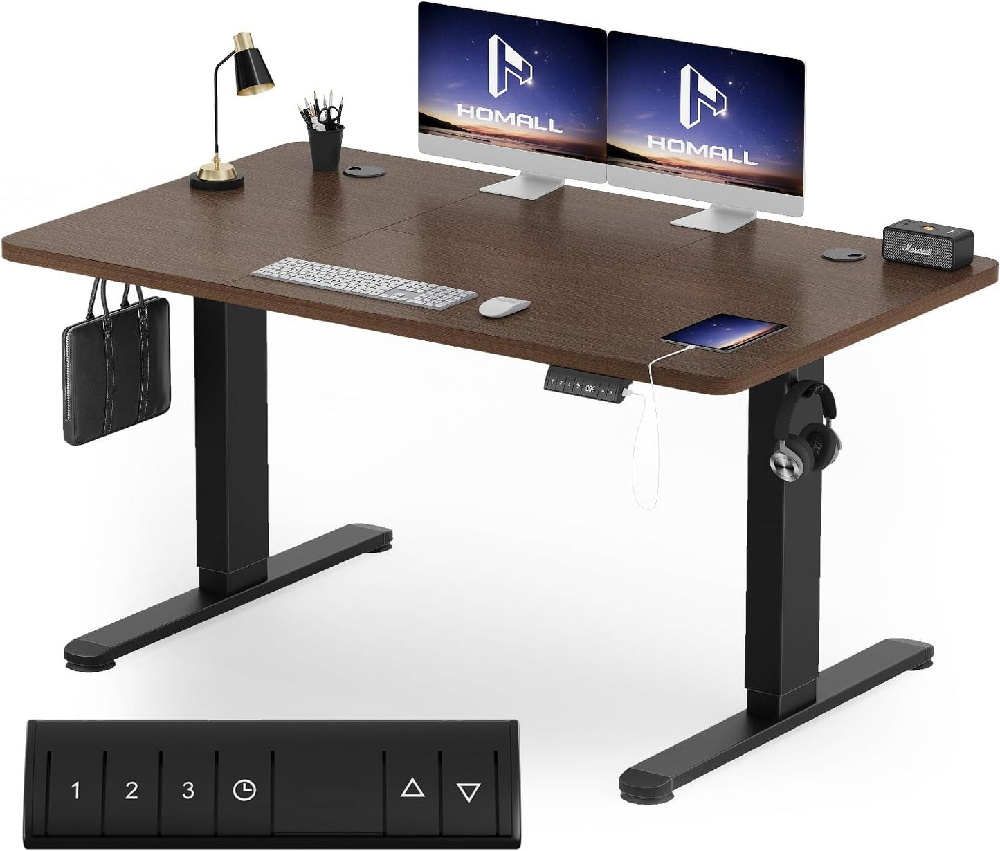 Bureau Gaming Électrique Homall – Réglable en Hauteur avec Moteur Silencieux – Fonction Anti-Collision – Surface 120 x 60 cm – Design Ergonomique RGB