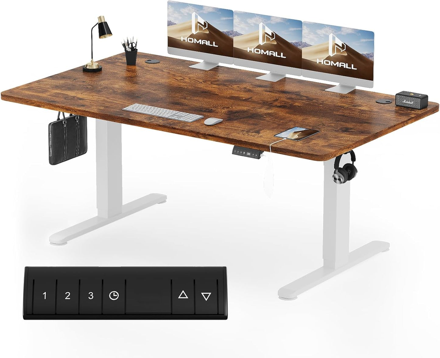 Bureau Gaming Électrique Homall – Réglable en Hauteur avec Moteur Silencieux – Fonction Anti-Collision – Surface 120 x 60 cm – Design Ergonomique RGB